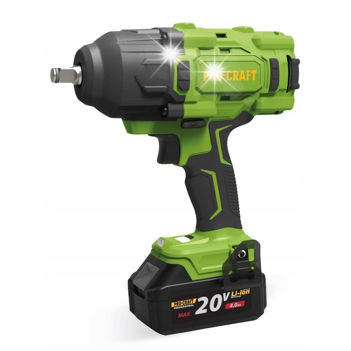 Procraft PWA80 ütvecsavarozó, 20V, 1600Nm, 2.1kg, akkumulátorral és töltővel, fekete