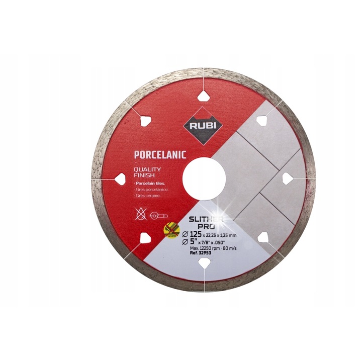 Rubi Slither Pro gyémánttárcsa, 125mm, vékony, porcelánlapokhoz