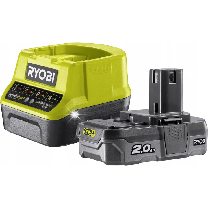 Acumulator Ryobi 18V 2.0Ah set cu incarcator rapid 60min