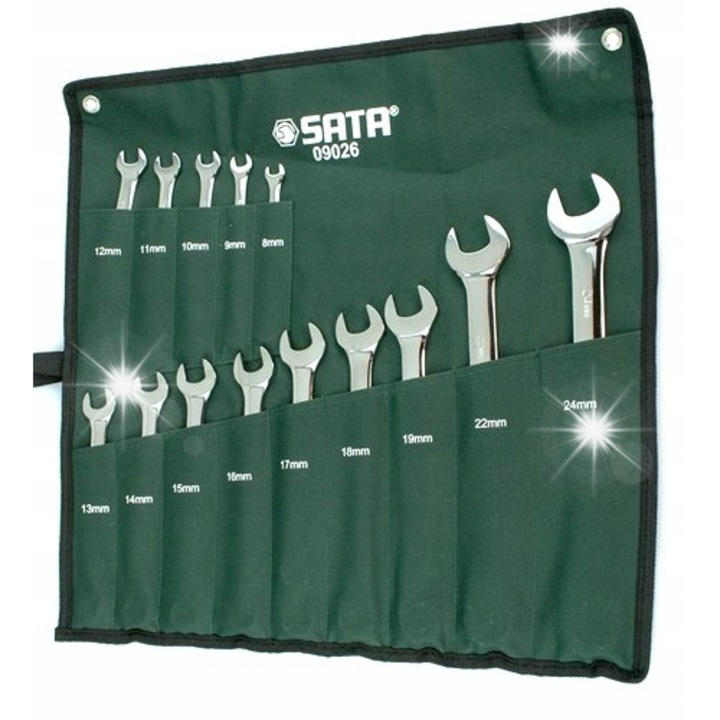 Set 14 chei combinate SATA CRV 8-24mm verde