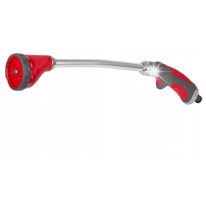 Proline 99371 öntözőpisztoly, 9 állítható funkció, ergonomikus fogantyú szabályzóval, kompatibilis gyorscsatlakozókkal, piros/szürke