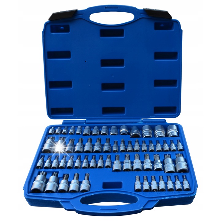 Satra 60 részes Torx dugókulcs készlet, króm-vanádium acél, 1/4+3/8+1/2"
