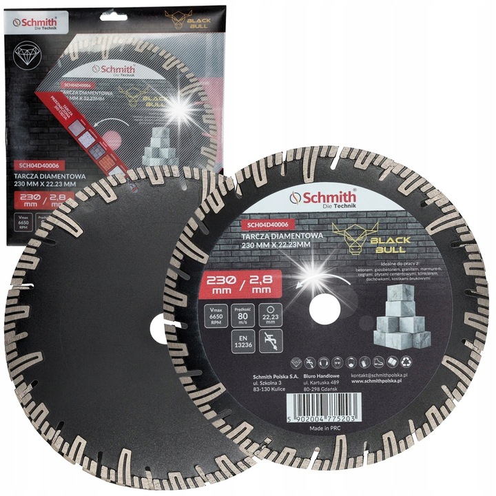 Schmith gyémánttárcsa 230x22,23 mm kerámia csempéhez és betonhoz