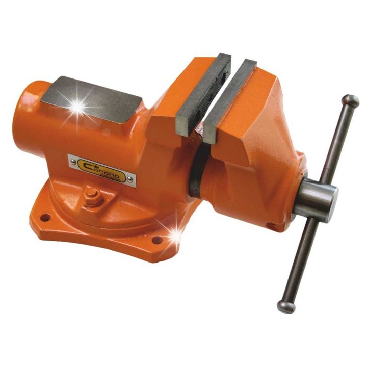 RICHMANN professzionális satu 100mm üllővel, narancssárga, 15kg