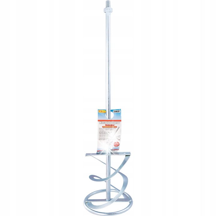 RICHMANN M14 habarcs keverő 600x160 mm, dupla spirállal, 30-50 kg-hoz, ezüst