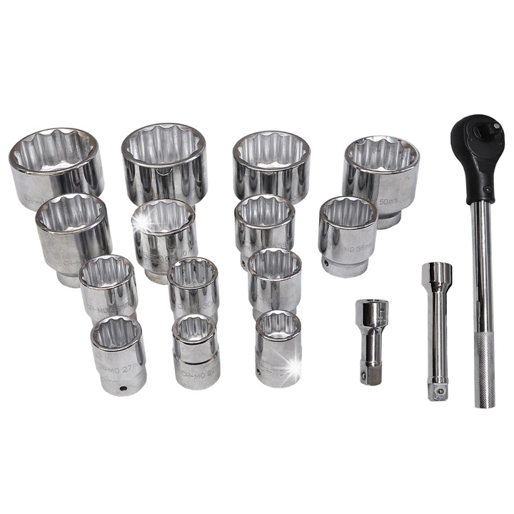 Richmann dugókulcs készlet 18 részes 22-65mm króm-vanádium 170x540x75mm