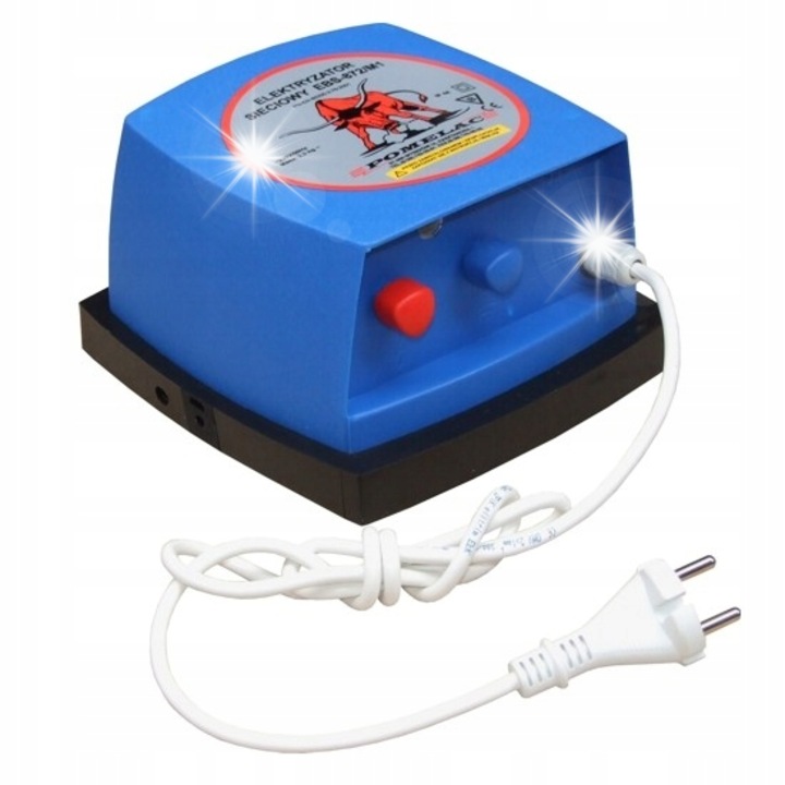 Komplett Pomelac JoulBox HTE elektromos kerítés szett, 230V, erős 15.000 V/4000 mJ, tartalmaz 1,2mm/500m horganyzott huzalt és 100 szigetelőt, Kék, 1 szett