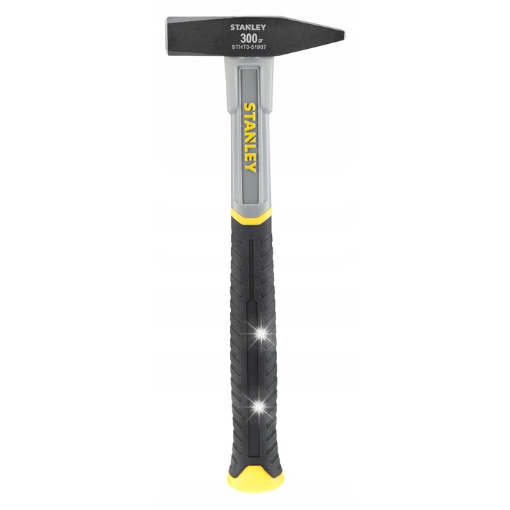 Чук шлосерски Stanley 51-907, дръжка от фибростъкло, двукомпонентна противоплъзгаща, многоцветен, 300 г