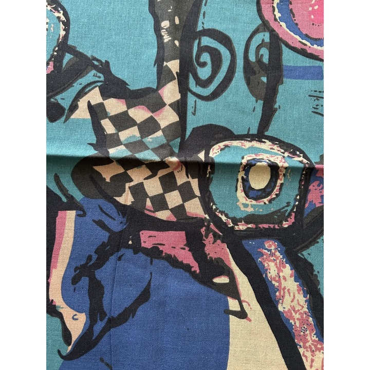 Élénk absztrakt grafika, pamut textil anyag