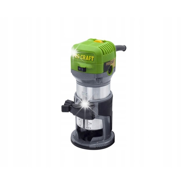 Procraft POB980 élmaró (router), 710 W, fordulatszám-szabályozás 10000-30000 ford/perc, 6/8 mm-es marófejekkel kompatibilis, zöld, 1 db