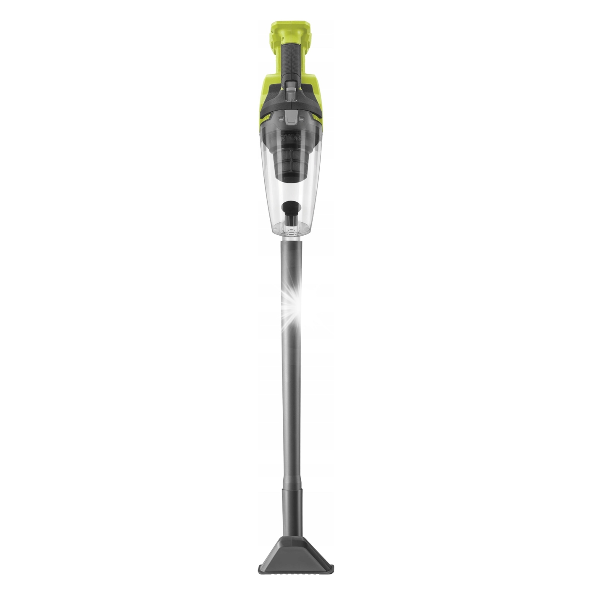 Aspirator acumulator portabil Ryobi RHV18F-0 18V One+, cu duza pentru podele, debit aer 1100 l/min, recipient 600 ml, verde/transparent