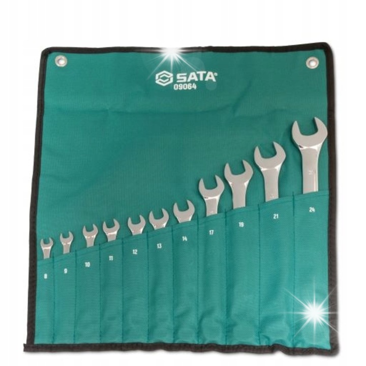 Set 11 chei plate-inel SATA 8-24mm in husa