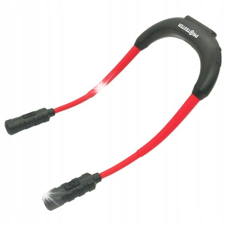 PROTESTER HANDS FREE HF-0302 LED olvasólámpa, újratölthető 2200mAh, rugalmas mágnesekkel és USB Type-C-vel, fekete/piros, 325 mm