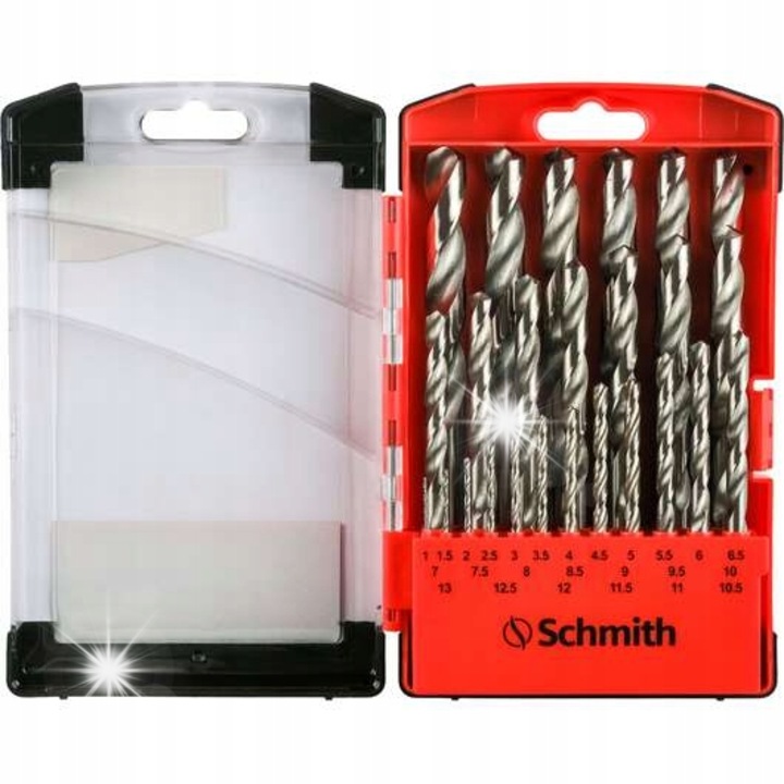 Schmith SQWCO-022 25 db-os fémfúró készlet, 6% kobaltötvözetből, 1-13 mm, 600°C-ig hőálló, DIN 338 szabvány szerint, Többszínű