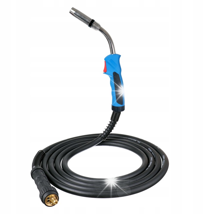 Pistol de sudura TC Technic MB36KD, conector Euro, racire cu gaz, 4 m, 320 A (ciclu 60%), pentru sarma 0,8–1,2 mm, negru/albastru