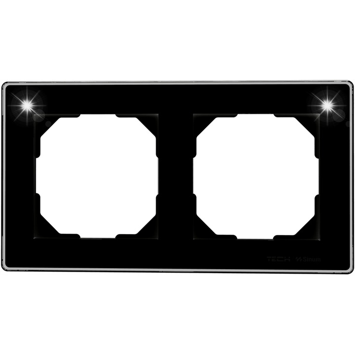 Rama dupla sticla Tech Sterowniki fekete 55x55mm, szobatermosztátokhoz