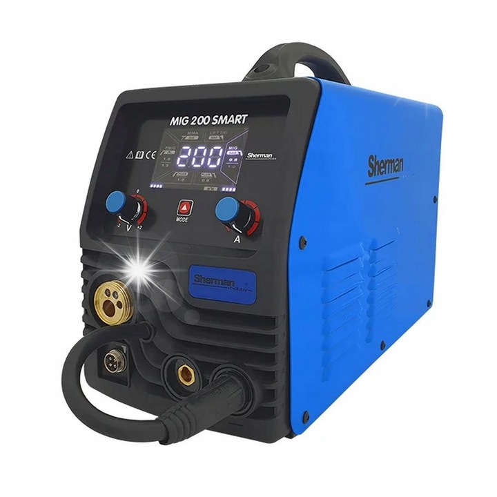 Заваръчен апарат Sherman DIGIMIG 200 Smart 3in1 MIG MMA TIG 230V 200A 43x18.5x32см