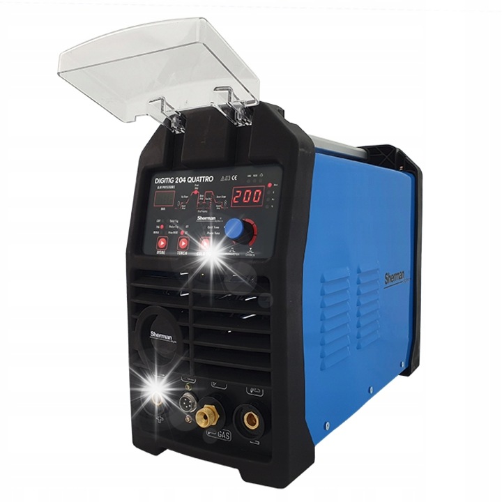 Sherman DIGITIG 204 Quattro hegesztőgép, MMA TIG Plazma, 230V, 200A, 430x170x310mm