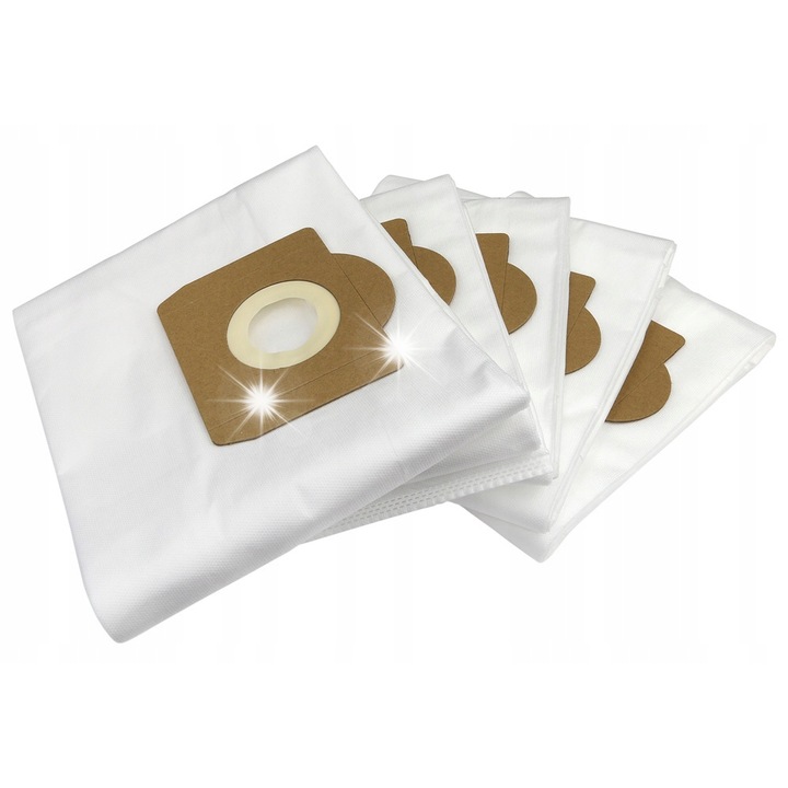 Set 3 saci microfibra Stanley, 30L, pentru aspirator, 365x600mm, alb