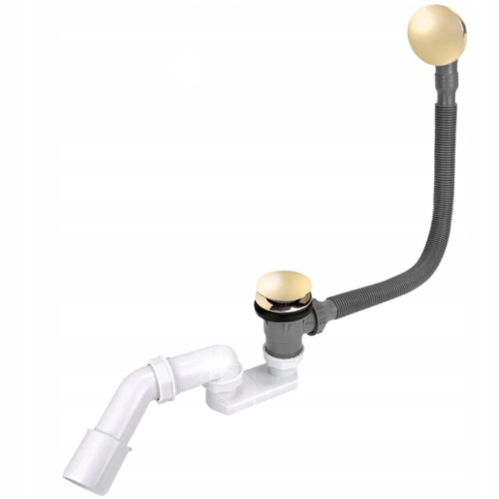 Sifon pentru cada Tycner 2477, cu sistem clic-clac, cos extractabil din alama, auriu, 40/50 mm