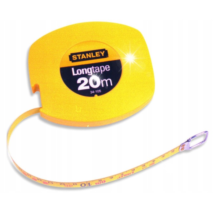 Рулетка Stanley FatMax 34-105, корпус от ABS, лента с полимерно покритие против триене, жълт, 20м