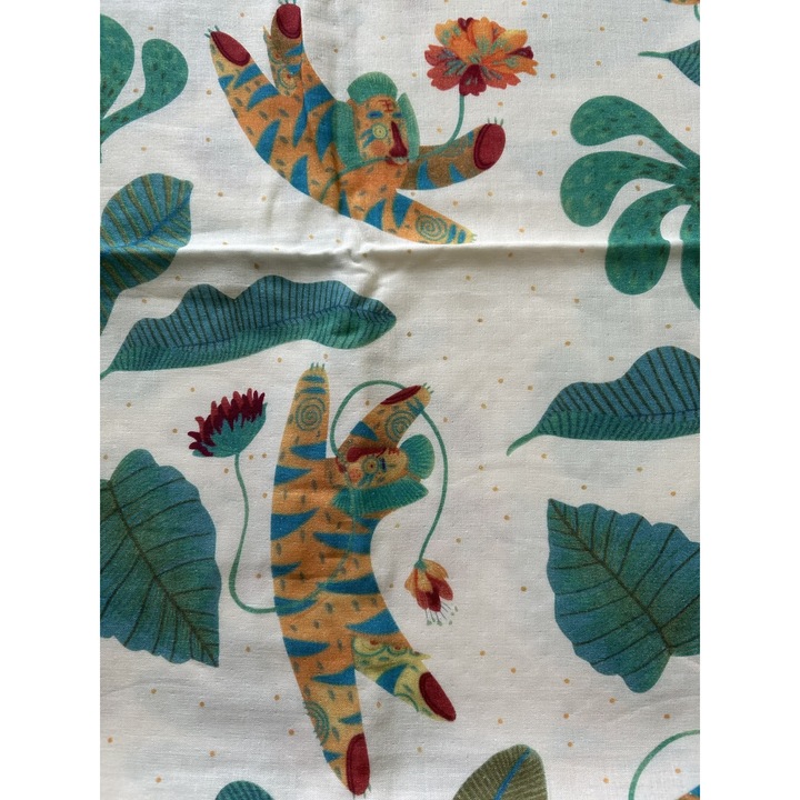 Színes tigrisek, pamut textil anyag