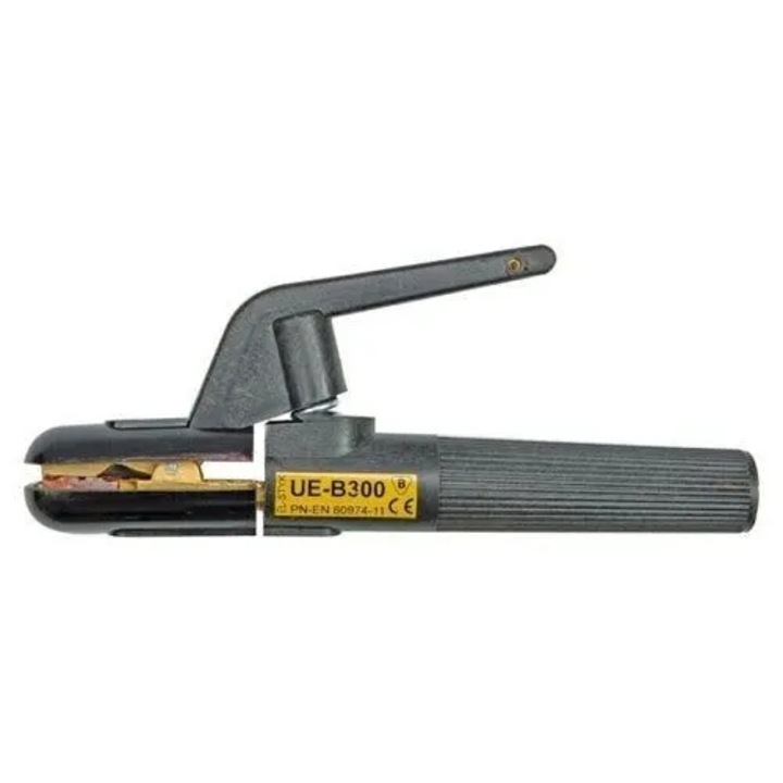Vorel EU-200 elektródatartó hegesztéshez, kábel nélkül, max. 200A/315A áramerősség, 2-5 mm-es elektródákhoz, Fekete, 0,32 kg