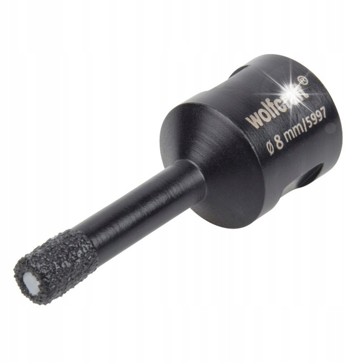 Freza diamantata Wolfcraft WF5997000, O 8 mm, M14, adancime de taiere 35 mm, pentru placi si gresie, pentru slefuitor unghiular, negru, 1 buc