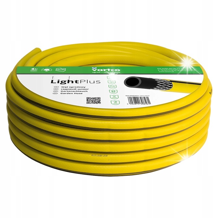 Vartco Light Plus kerti tömlő 3 rétegű fekete-sárga 1/2 hüvelyk 50m