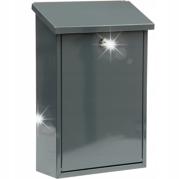 Vorel postaláda 400x250x100mm grafit fém zárral és kulcsokkal
