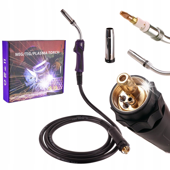 Pistol sudura/port-torta MIG/MAG TC Technic MB36KD HR, cu mufa Euro, racit cu gaz de protectie, pentru fir 0,8-1,2 mm, 320 A (60% ciclu), Negru, 5 m