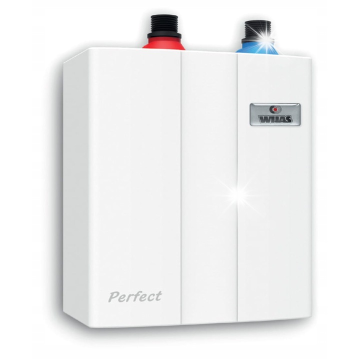 Wijas Perfect elektromos átfolyós vízmelegítő, nyomás alatti, elektronikus vezérlésű, 5,5 kW 230V, fehér