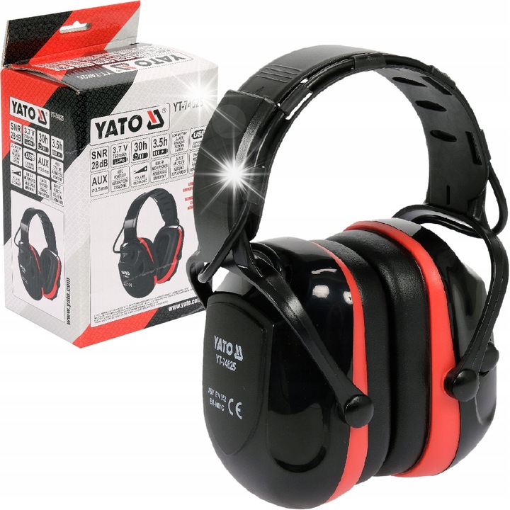 Yato YT-74625 elektronikus hallásvédő, 28dB, fekete, 350g