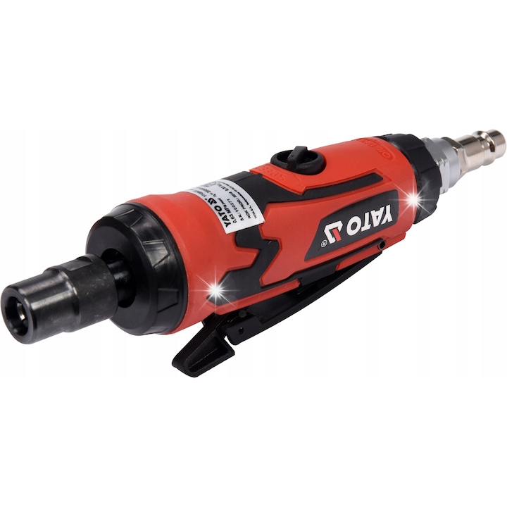 Slefuitor pneumatic drept Yato YT-09633, mandrina 6 mm, viteza maxima 25.000 rpm, carcasa compozit usoara, rosu/negru