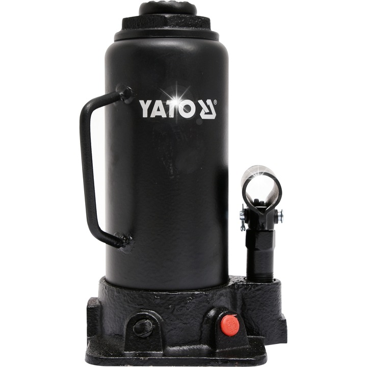 Cric hidraulic butelie Yato 12T, capacitate 12 t, interval ridicare 230-465 mm, compact, Negru