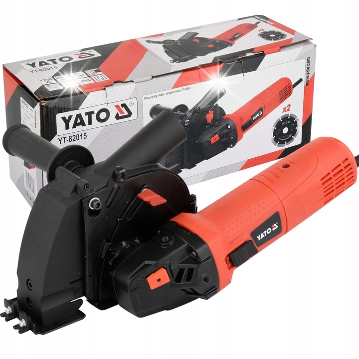 Yato YT-82015 falhoronymaró 1700W, 125 mm 2 gyémánttárcsával, állítható szélesség és mélység 38x38 mm, piros/fekete