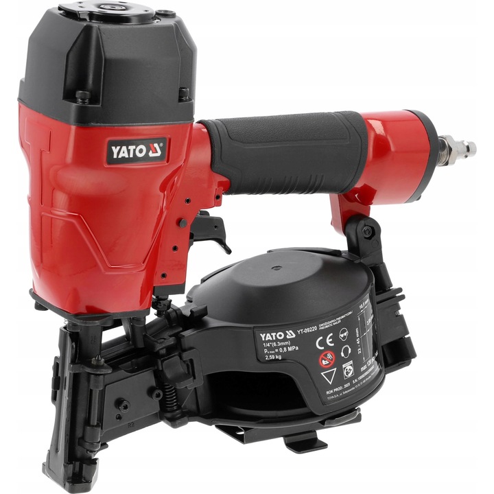 Yato YT-09220 pneumatikus szögbelövő, 22-45 mm-es szögekhez, 120 szög kapacitású tár, piros/fekete, 1 db