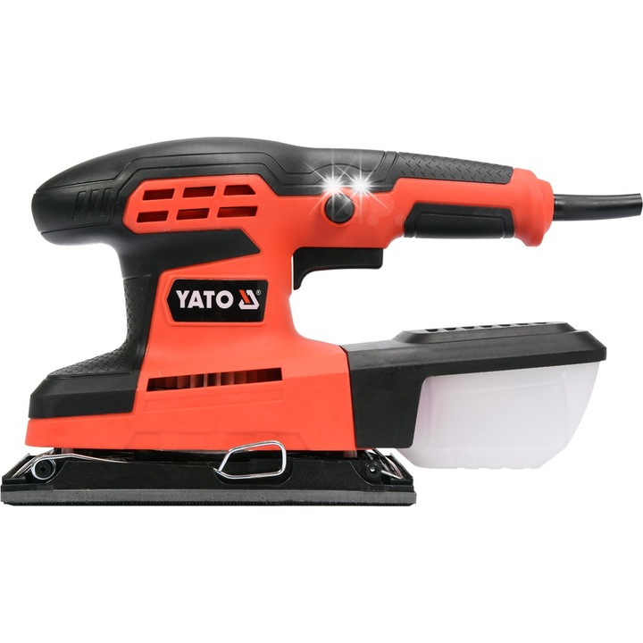 Yato YT-82230 rezgőcsiszoló, 260W, porelszívó rendszerrel és szűrővel, 90x187mm talp, 6 csiszolópapírral, piros/fekete, 1 db