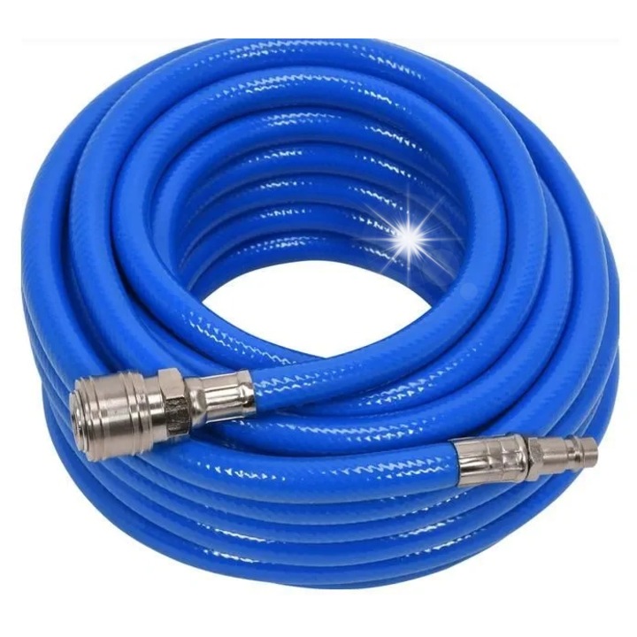 Furtun pneumatic Yato YT-24225, intarit PVC, O 10 mm, 20 bar, cuplaje rapide 1/4, albastru, 20 m