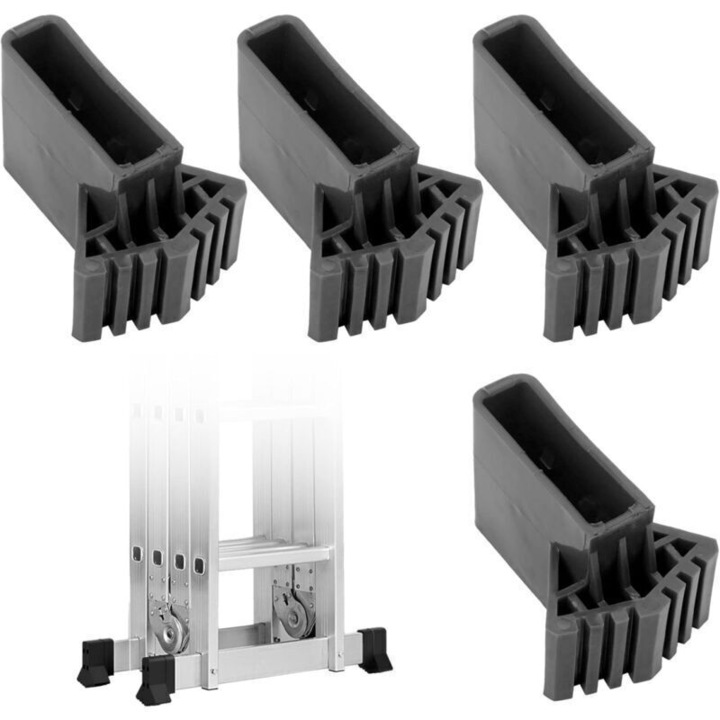 4 db csúszásgátló gumitalp teleszkópos és technikai létrákhoz, fekete, 6.2x1.8cm