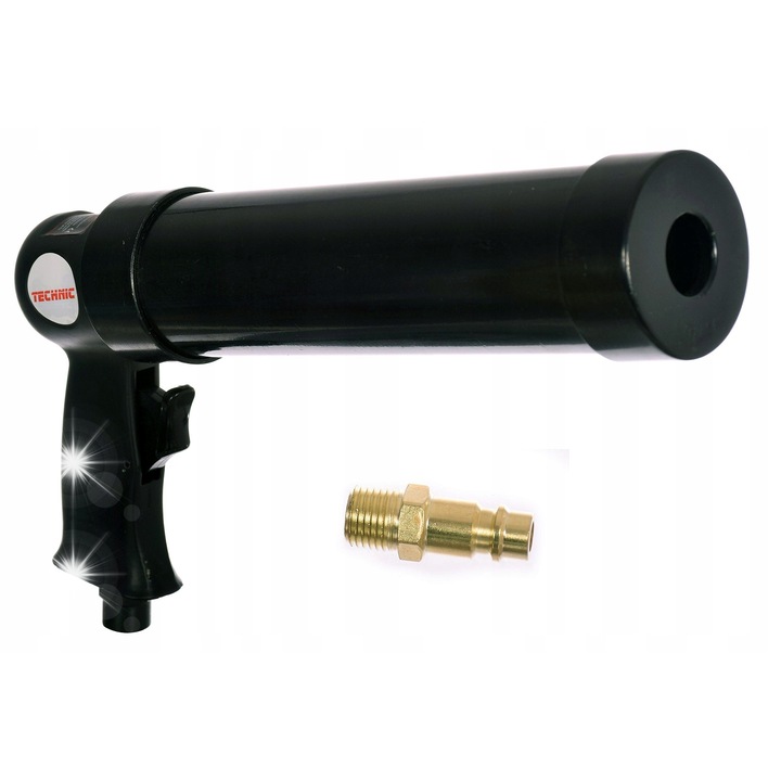 TC Technic AT-193 pneumatikus szilikonpisztoly, standard patronhoz, levegőfogyasztás 168 l/perc, fekete, 210x55 mm