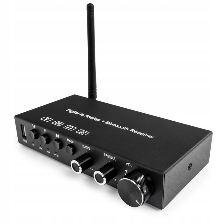 Аудио конвертор Spacetronik SP-HDC13 Bluetooth 5.0 USB черен 85x100x28mm