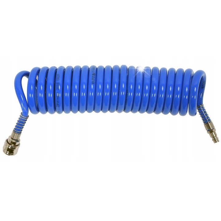 Furtun spiral pneumatic, Yato, 8x12mm, 5m, poliuretan, cu rapid conectori