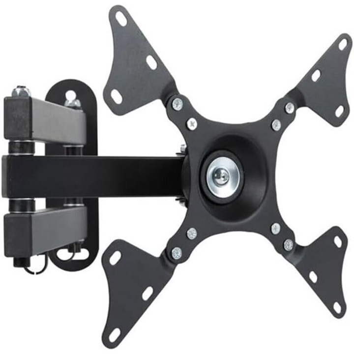Suport perete TV/monitor articulat, inclinabil si rotativ, compatibil 14-32 inch, capacitate pana la 20 kg, VESA 75x75/100x100, negru, 1 buc