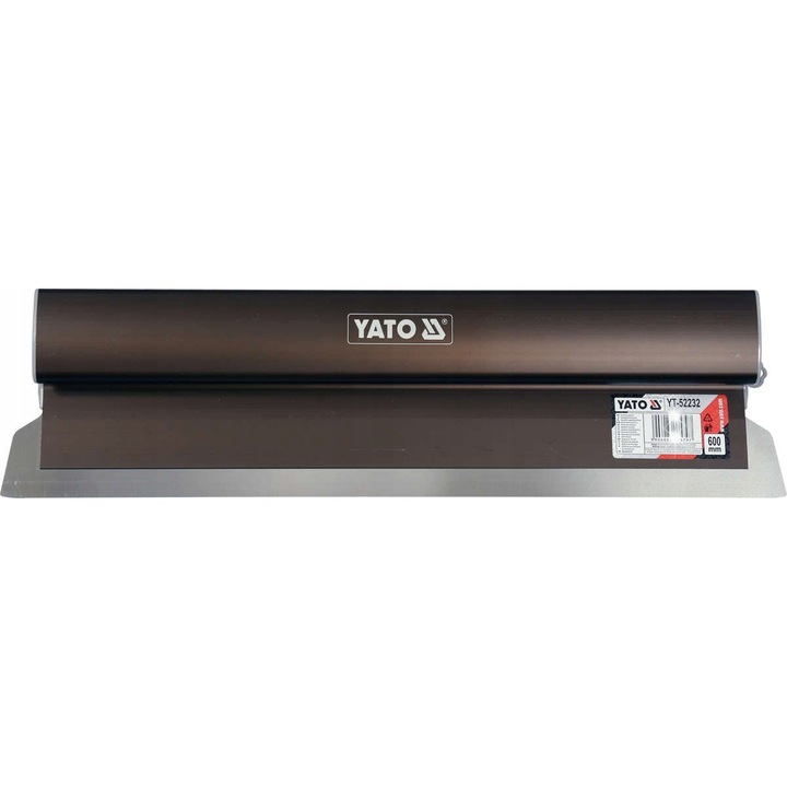 Gletiera Yato YT-52232 cu lama inlocuibila din otel inoxidabil 0,3 mm, corp aluminiu anodizat, colturi rotunjite, maro/argintiu, 600 mm