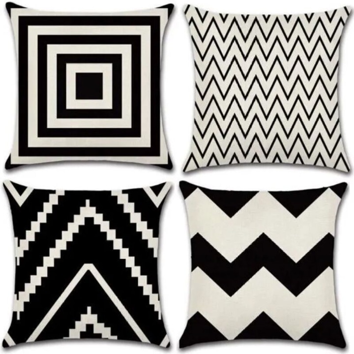 Set 4 fete de perna, in, model geometric, multicolor, 45x45cm