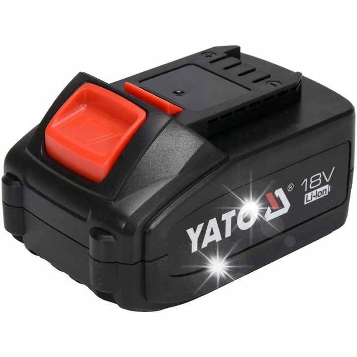 Acumulator Yato YT-82843 Li-Ion 3,0Ah 18V, cu indicator de incarcare si protectie la supraincalzire, Negru, 1 buc.