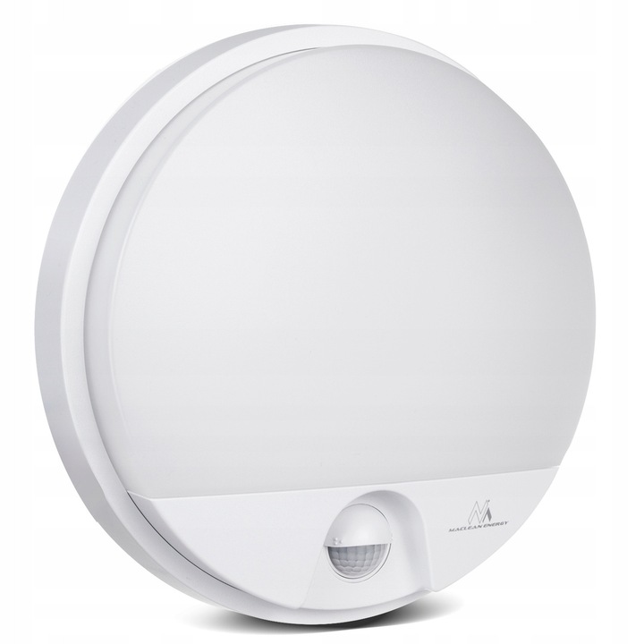 LED стенна лампа/аплик Maclean MCE291 W, 15W (1100 lm), със PIR сензор за движение, регулируем сензор за здрач, IP54, Бял