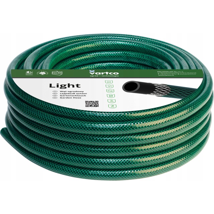 Vartco Light 1001120100 kerti tömlő, 3 rétegű, nyomásálló, zöld, 100 m