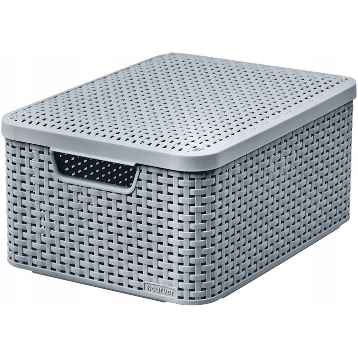 Cos depozitare Curver Style L, 30l, plastic, gri deschis, 24.8x33x44.5cm